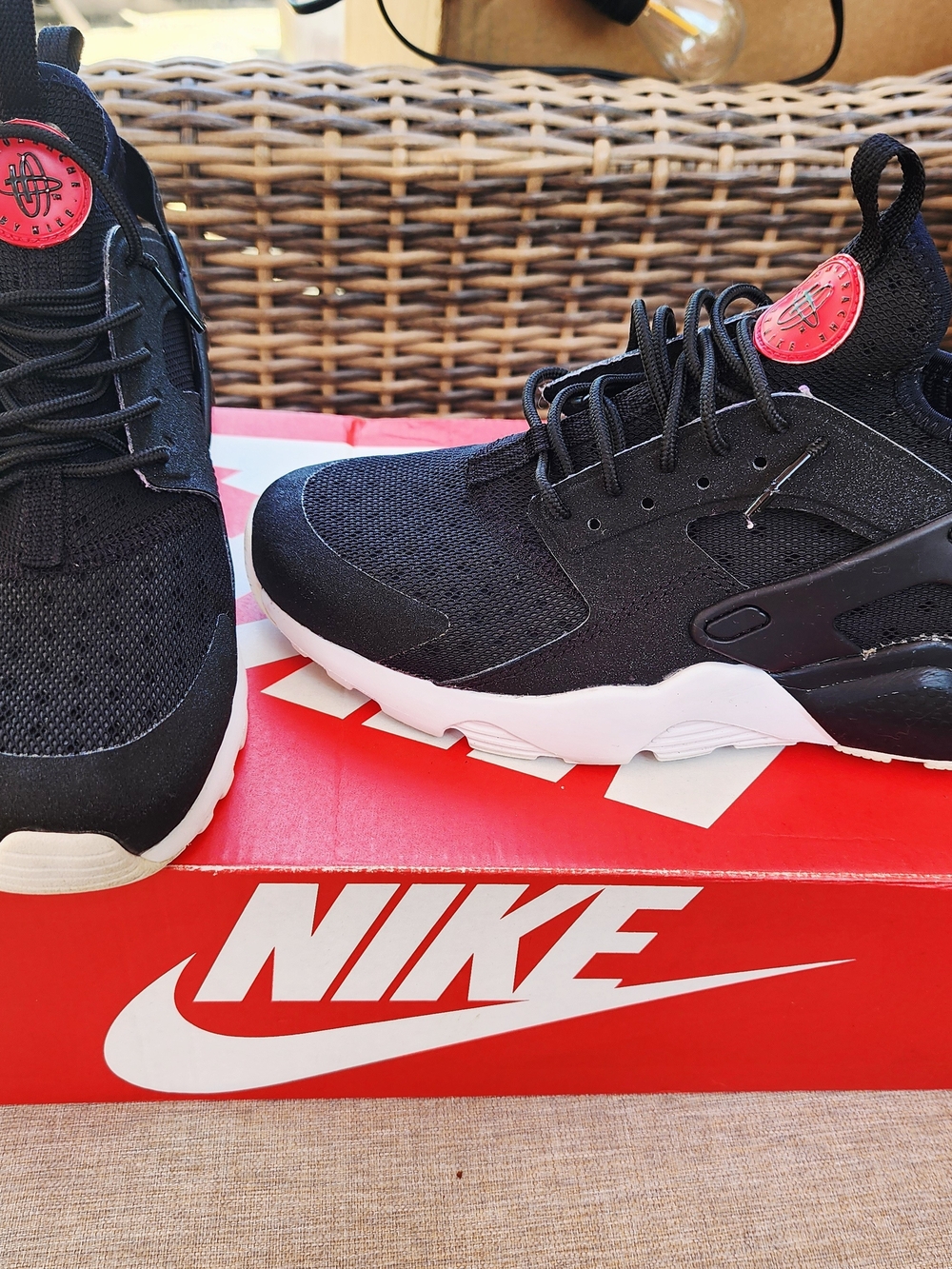 Nike Huarache Run Ultra Big Kid’s Black and White Athletic Sneakers